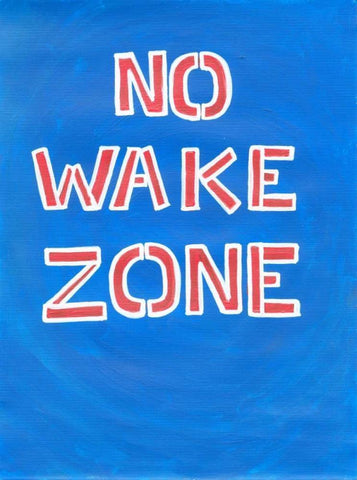 No Wake White Modern Wood Framed Art Print with Double Matting by Seay, Anne