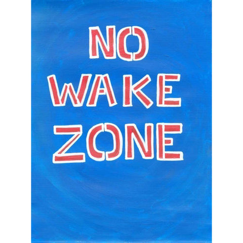 No Wake Black Modern Wood Framed Art Print with Double Matting by Seay, Anne