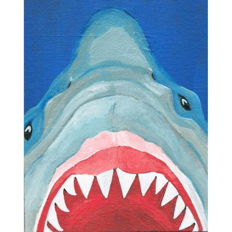 Shark Black Modern Wood Framed Art Print by Seay, Anne