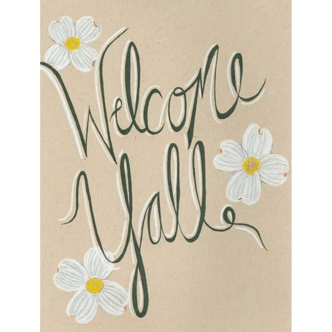 Welcome White Modern Wood Framed Art Print by Seay, Anne