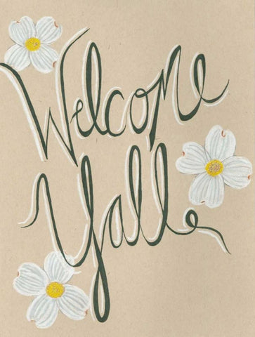 Welcome White Modern Wood Framed Art Print with Double Matting by Seay, Anne