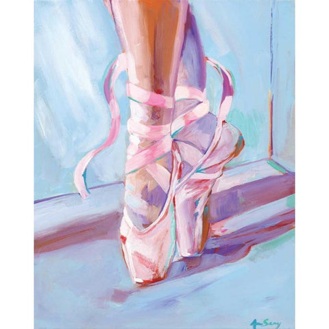 Ballet Shoes White Modern Wood Framed Art Print by Seay, Anne