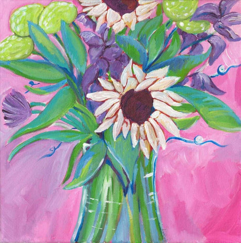 Flowers Black Ornate Wood Framed Art Print with Double Matting by Seay, Anne