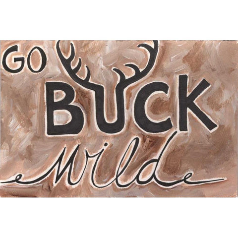 Buck Wild Black Modern Wood Framed Art Print by Seay, Anne