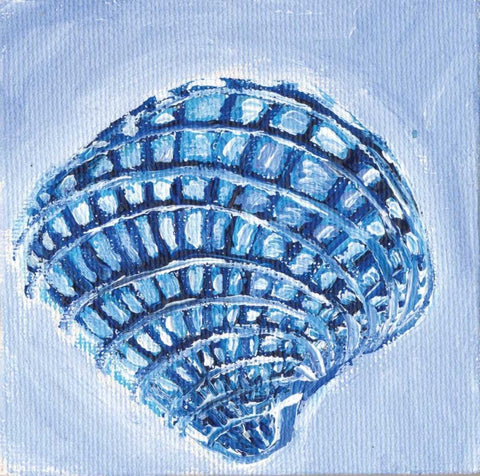 Shell I White Modern Wood Framed Art Print with Double Matting by Seay, Anne