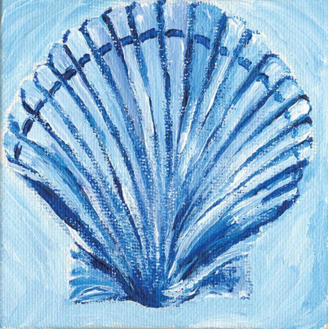 Shell II White Modern Wood Framed Art Print with Double Matting by Seay, Anne