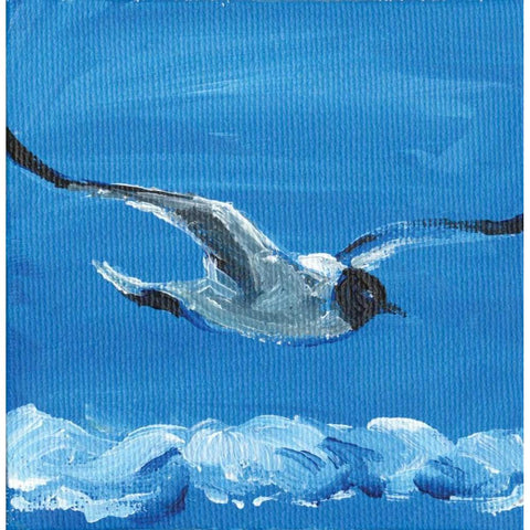 Bird White Modern Wood Framed Art Print by Seay, Anne