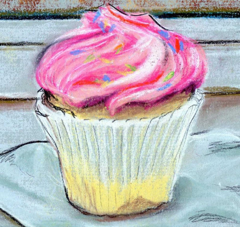 Cupcake Black Ornate Wood Framed Art Print with Double Matting by Seay, Anne