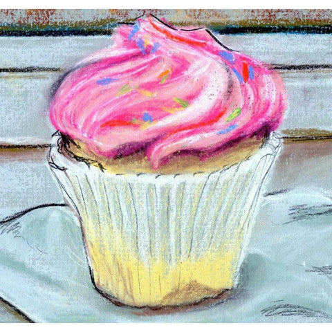 Cupcake Black Modern Wood Framed Art Print by Seay, Anne