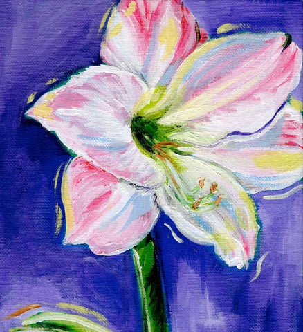 Floral White Modern Wood Framed Art Print with Double Matting by Seay, Anne
