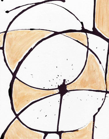 Abstract Gold  White Modern Wood Framed Art Print with Double Matting by Seay, Anne