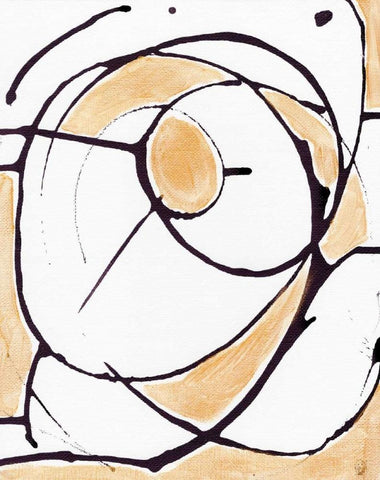 Abstract Gold II White Modern Wood Framed Art Print with Double Matting by Seay, Anne