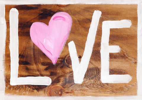 Border with Love White Modern Wood Framed Art Print with Double Matting by Seay, Anne