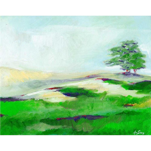 Fog Mountains Black Modern Wood Framed Art Print with Double Matting by Seay, Anne