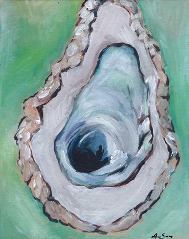 Oyster White Modern Wood Framed Art Print with Double Matting by Seay, Anne