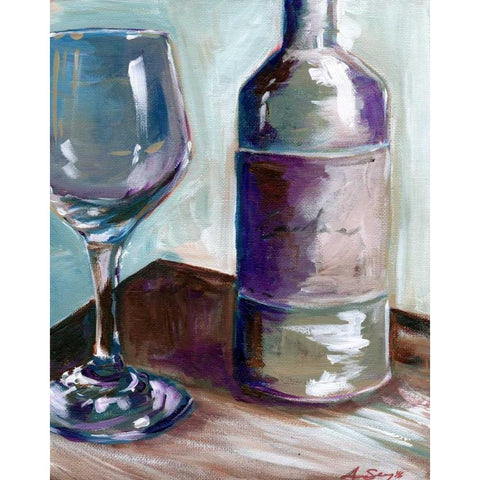 Caroline Wine White Modern Wood Framed Art Print by Seay, Anne