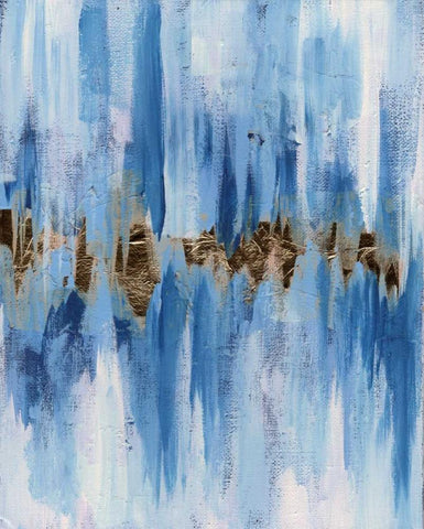 Abstract Blue II White Modern Wood Framed Art Print with Double Matting by Seay, Anne