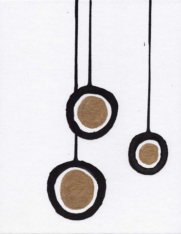 BandW w/ Gold II White Modern Wood Framed Art Print with Double Matting by Seay, Anne