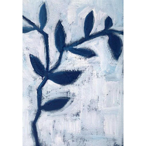 Blue and White I Black Modern Wood Framed Art Print with Double Matting by Seay, Anne