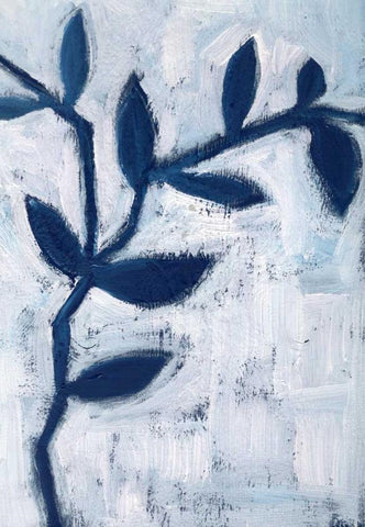 Blue and White I White Modern Wood Framed Art Print with Double Matting by Seay, Anne