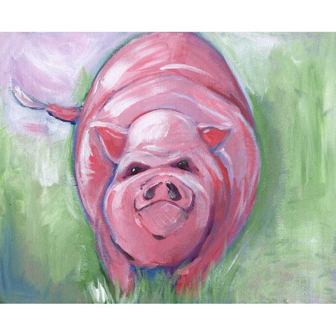Pig Black Modern Wood Framed Art Print with Double Matting by Seay, Anne