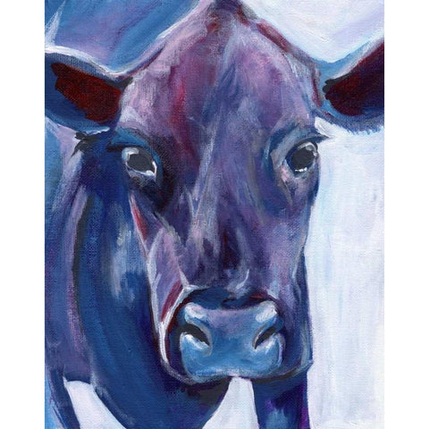 Purple Cow Black Modern Wood Framed Art Print with Double Matting by Seay, Anne