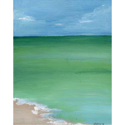 Calm Sea Gold Ornate Wood Framed Art Print with Double Matting by Seay, Anne