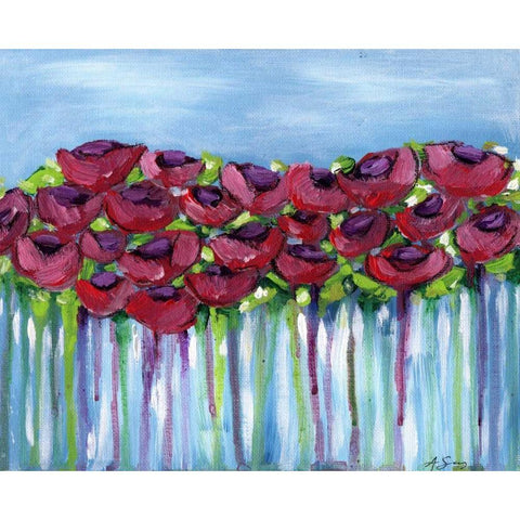 Poppy Dreaming I Black Modern Wood Framed Art Print with Double Matting by Seay, Anne