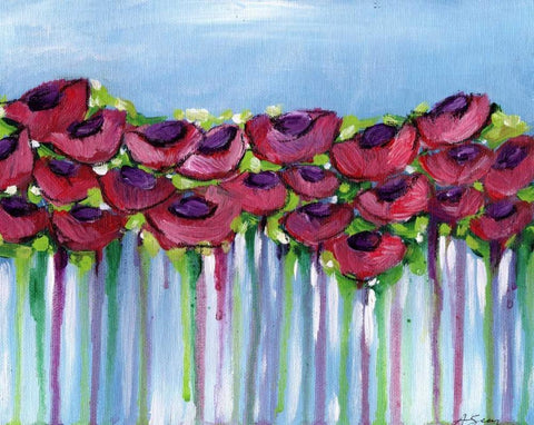 Poppy Dreaming II White Modern Wood Framed Art Print with Double Matting by Seay, Anne