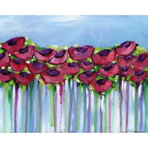 Poppy Dreaming II Gold Ornate Wood Framed Art Print with Double Matting by Seay, Anne