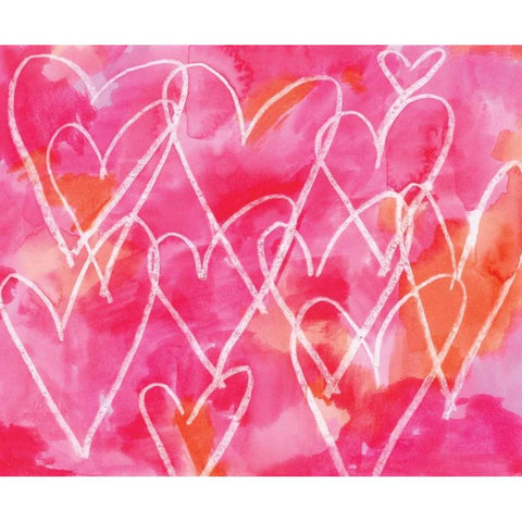 Hearts White Modern Wood Framed Art Print by Seay, Anne