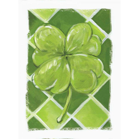 Lucky Clover Black Modern Wood Framed Art Print by Seay, Anne