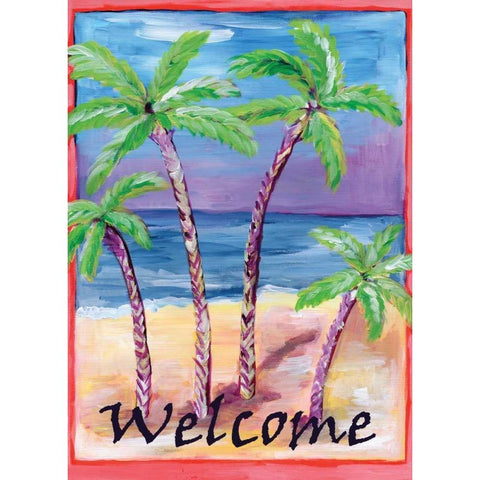 Welcome to Paradise Black Modern Wood Framed Art Print with Double Matting by Seay, Anne