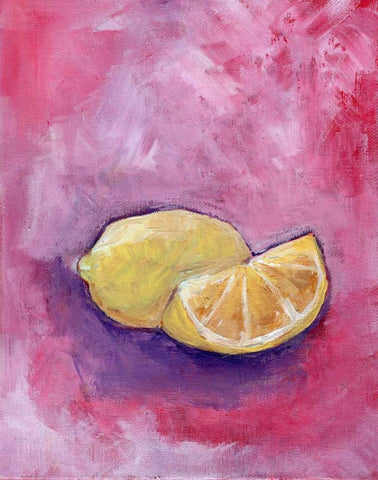 Sour Lemons White Modern Wood Framed Art Print with Double Matting by Seay, Anne