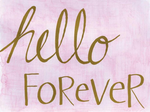 Hello Forever White Modern Wood Framed Art Print with Double Matting by Seay, Anne