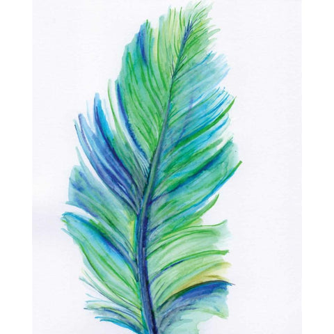 Blue Feather Black Modern Wood Framed Art Print by Seay, Anne