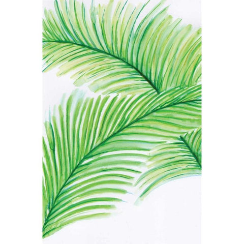 Palm Leaves Gold Ornate Wood Framed Art Print with Double Matting by Seay, Anne