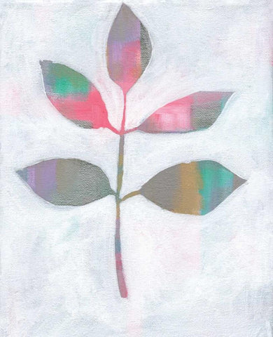 Leaf Abstract III Black Ornate Wood Framed Art Print with Double Matting by Seay, Anne