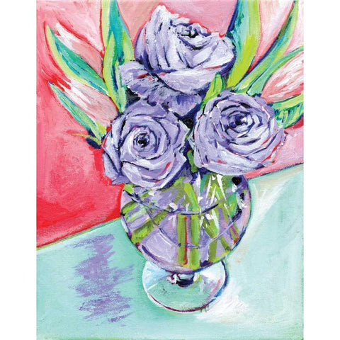 Purple Rose White Modern Wood Framed Art Print by Seay, Anne