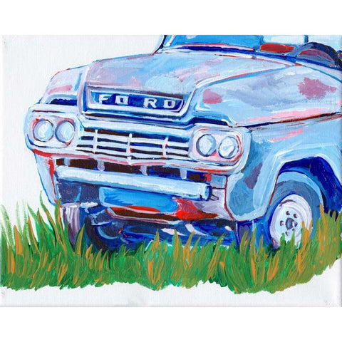 Parked Memories II Black Modern Wood Framed Art Print with Double Matting by Seay, Anne