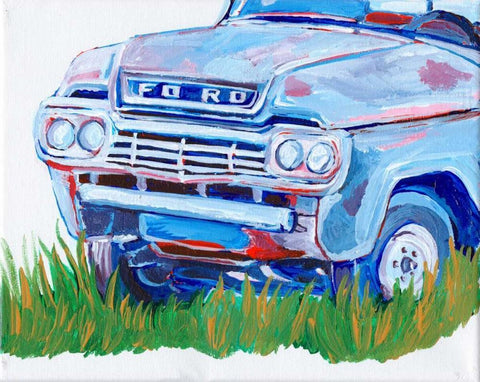 Parked Memories II Black Ornate Wood Framed Art Print with Double Matting by Seay, Anne