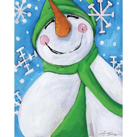 Let It Snow Black Modern Wood Framed Art Print with Double Matting by Seay, Anne