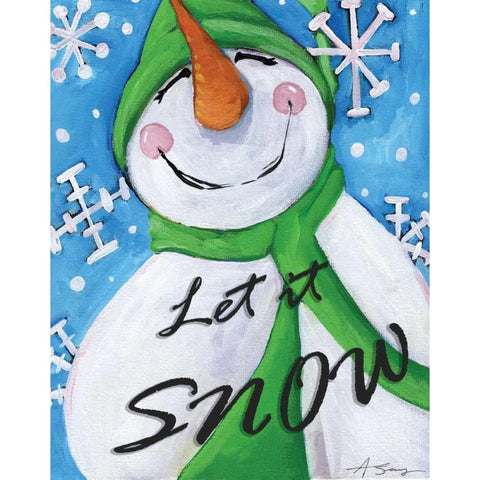 Let It Snow II White Modern Wood Framed Art Print by Seay, Anne