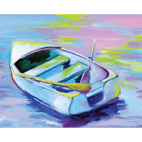 Sunset Boat II Black Modern Wood Framed Art Print with Double Matting by Seay, Anne