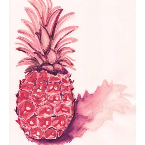 Red Pineapple Black Modern Wood Framed Art Print by Seay, Anne