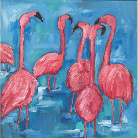 The Flock Black Modern Wood Framed Art Print by Seay, Anne