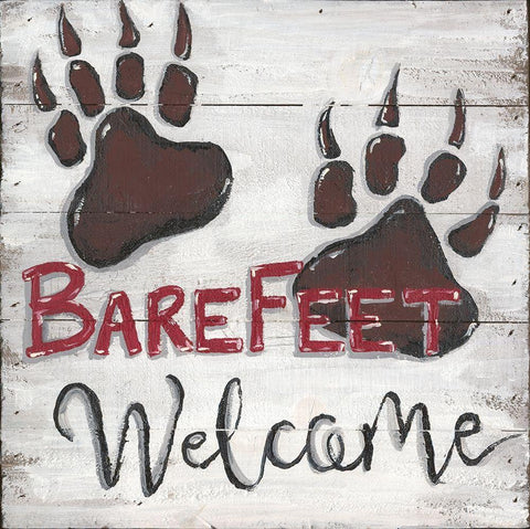 Barefeet Welcome Black Ornate Wood Framed Art Print with Double Matting by Seay, Anne