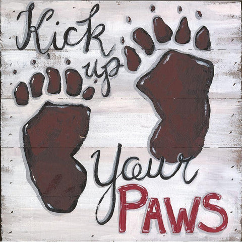 Kick Up Your Paws Black Modern Wood Framed Art Print with Double Matting by Seay, Anne