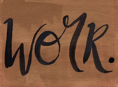 Work Black Ornate Wood Framed Art Print with Double Matting by Seay, Anne