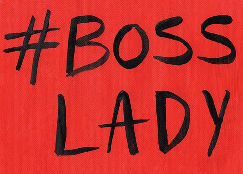 Boss Lady White Modern Wood Framed Art Print with Double Matting by Seay, Anne